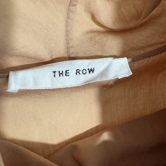 THE ROW "Balsa" Draped Cotton-Poplin Midi Dress in Sand, size Small (fits S-L) - Picture 6 of 12